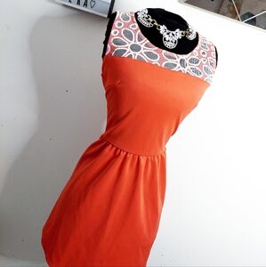 Coral floral summer dress